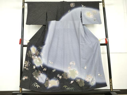 平和屋着物●訪問着　総刺繍　舞桜　暈し染め　金糸　正絹　逸品　AABL0217cs
