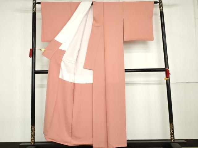 平和屋着物●上質な色無地　薄紅色　正絹　逸品　AABL0221cs