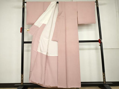 平和屋着物●上質な色無地　霞地紋　虹色　正絹　逸品　AABL0223cs