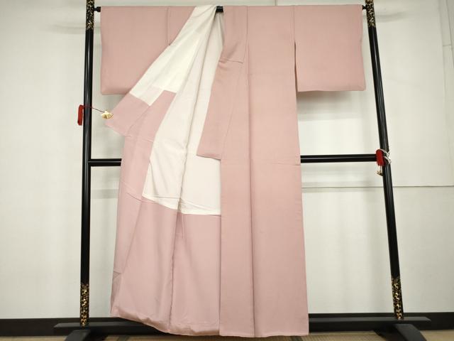 平和屋着物●上質な色無地　霞地紋　虹色　正絹　逸品　AABL0223cs