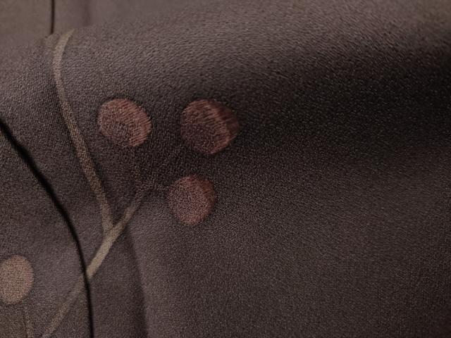 平和屋着物●訪問着　刺繍　南天文　正絹　逸品　AABL0224cs