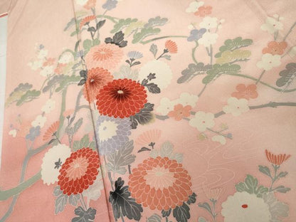 平和屋着物●訪問着　飾花文　暈し染め　洗える着物　AABL0226cs