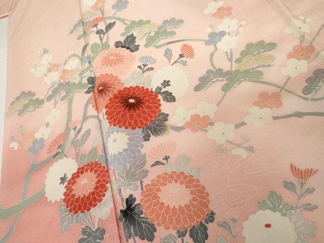 平和屋着物●訪問着　飾花文　暈し染め　洗える着物　AABL0226cs