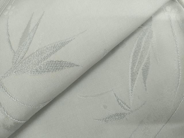 平和屋着物●上質な色無地　流水舞葉文　白鼠色　正絹　逸品　AABL0228cs