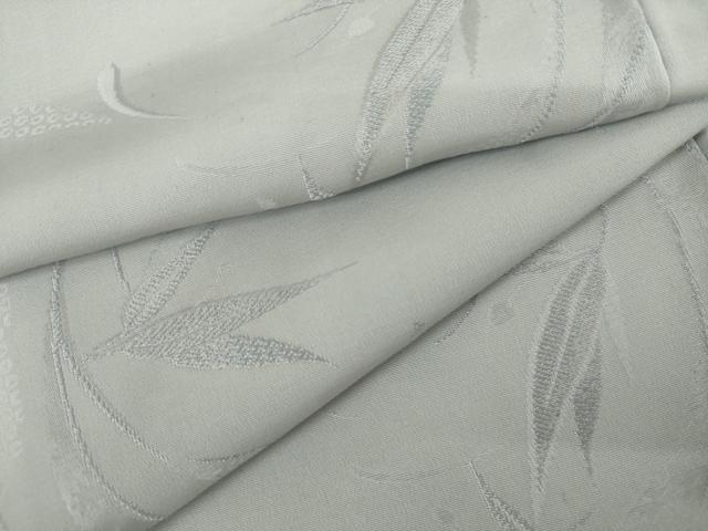 平和屋着物●上質な色無地　流水舞葉文　白鼠色　正絹　逸品　AABL0228cs