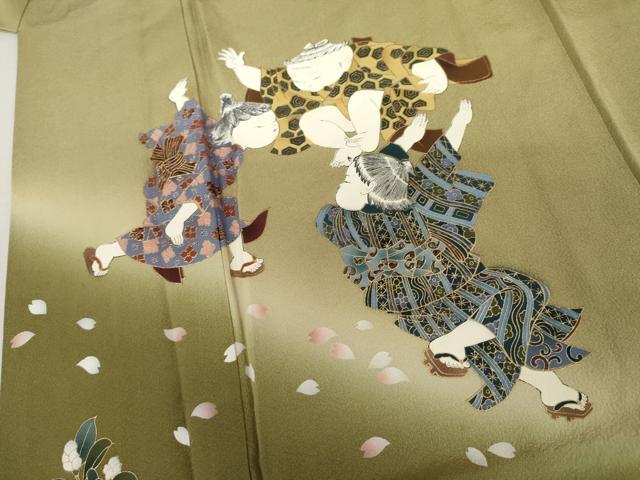 平和屋着物●豪華色留袖　童子遊び　暈し染め　金彩　正絹　逸品　AABL0229cs