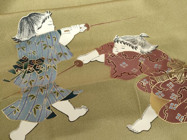 平和屋着物●豪華色留袖　童子遊び　暈し染め　金彩　正絹　逸品　AABL0229cs
