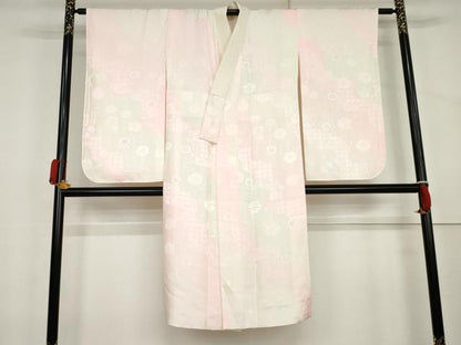 平和屋着物●小振袖用長襦袢　袷　桜地紋　暈し染め　やまと誂製　正絹　逸品　AABL0232cs