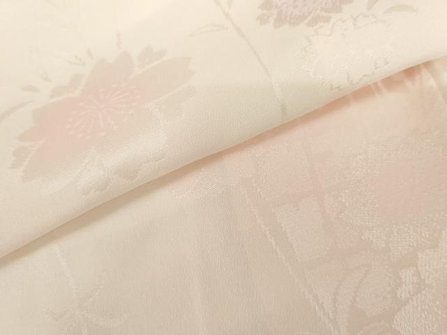 平和屋着物●小振袖用長襦袢　袷　桜地紋　暈し染め　やまと誂製　正絹　逸品　AABL0232cs