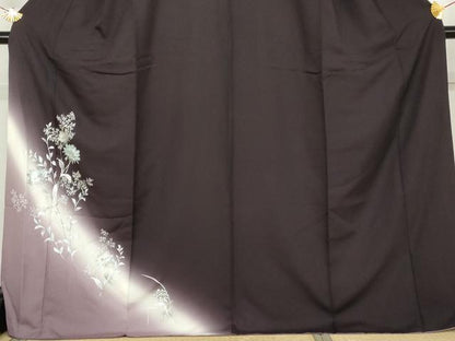 平和屋着物●訪問着　枝花文　暈し染め　銀彩　やまと誂製　正絹　逸品　AABL0239cs
