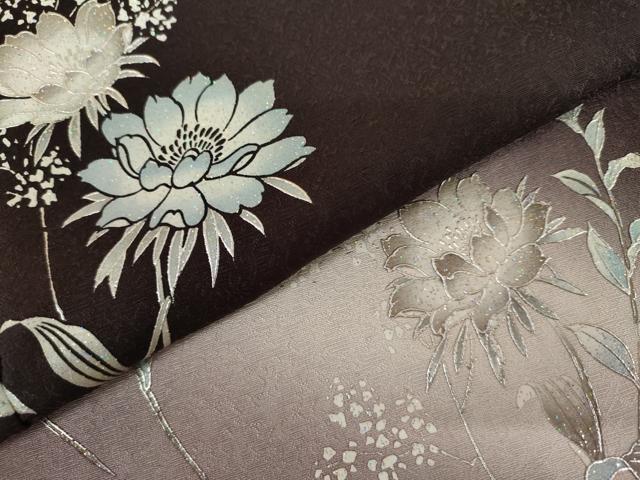 平和屋着物●訪問着　枝花文　暈し染め　銀彩　やまと誂製　正絹　逸品　AABL0239cs
