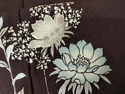 平和屋着物●訪問着　枝花文　暈し染め　銀彩　やまと誂製　正絹　逸品　AABL0239cs