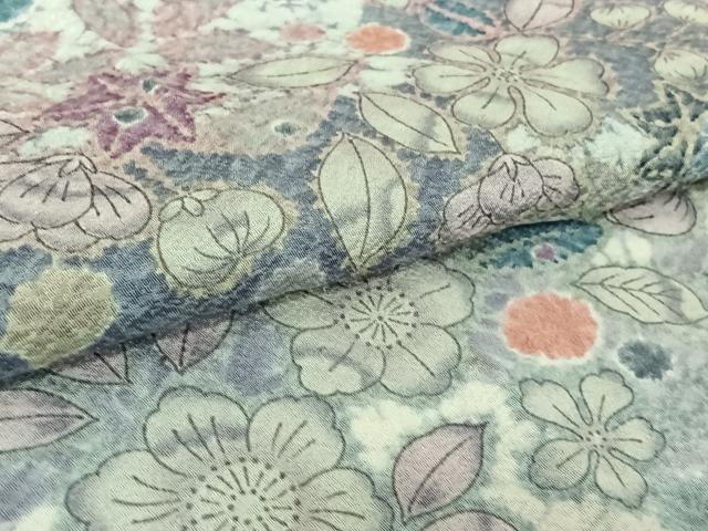 平和屋着物▽上質な小紋　単衣　辻が花　正絹　逸品　AABL0241jh