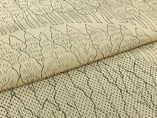 平和屋着物▽お召　訪問着　単衣　樹林文　正絹　逸品　AABL0242jh