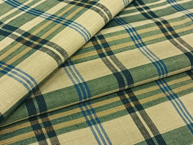 平和屋着物▽上質な紬　単衣　格子　正絹　逸品　AABL0245jh