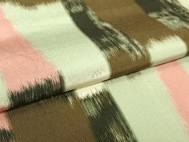 平和屋着物▽お召　単衣　幾何学文様　正絹　逸品　AABL0251jh