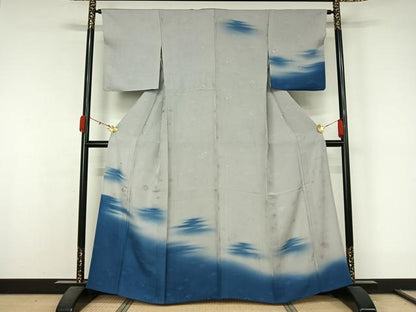 平和屋着物▽訪問着　単衣　霞文　正絹　逸品　AABL0252jh