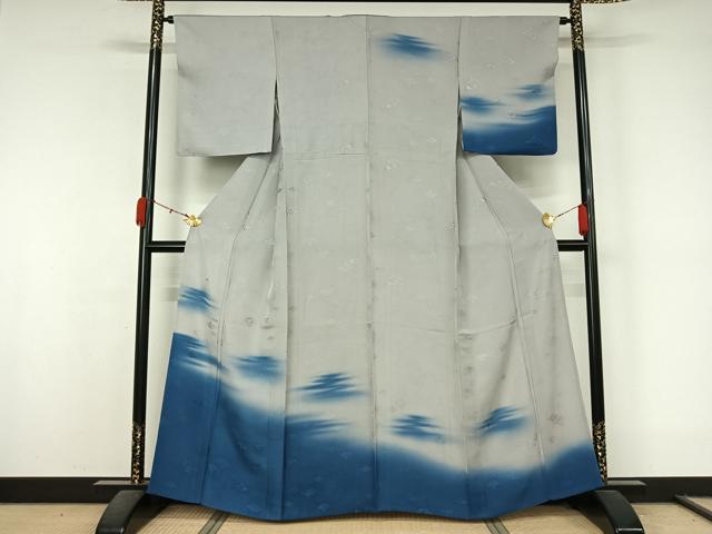 平和屋着物▽訪問着　単衣　霞文　正絹　逸品　AABL0252jh