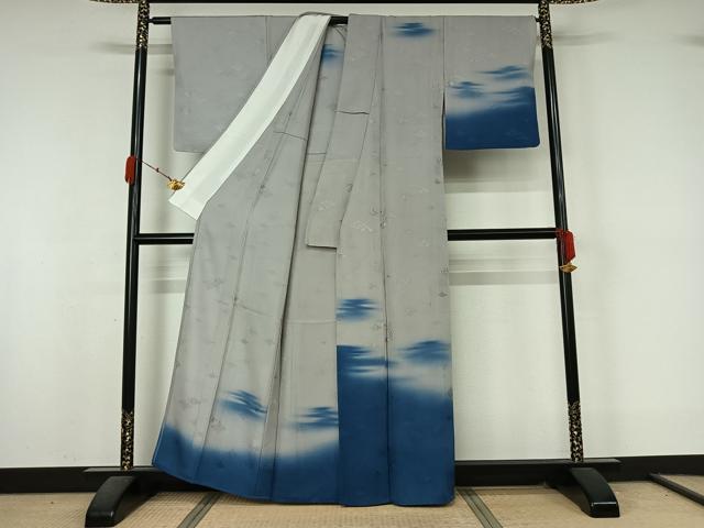 平和屋着物▽訪問着　単衣　霞文　正絹　逸品　AABL0252jh