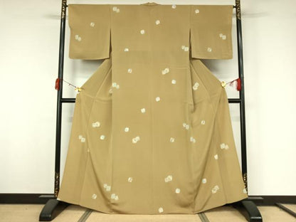 平和屋着物▽創業460年・千總　小紋　単衣　吉祥花文　金彩　正絹　逸品　AABL0255jh