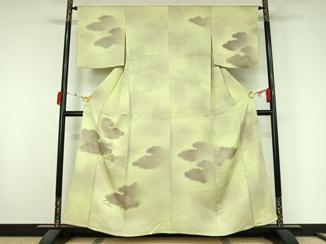 平和屋着物▽訪問着　単衣　中国三大刺繍　相良刺繍　雲重ね楓文　暈し染め　正絹　逸品　AABL0257jh
