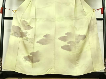 平和屋着物▽訪問着　単衣　中国三大刺繍　相良刺繍　雲重ね楓文　暈し染め　正絹　逸品　AABL0257jh