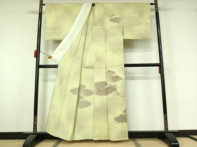 平和屋着物▽訪問着　単衣　中国三大刺繍　相良刺繍　雲重ね楓文　暈し染め　正絹　逸品　AABL0257jh