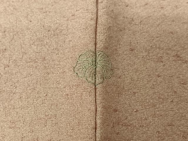 平和屋着物▽お召　単衣　色無地　撫子色　正絹　逸品　AABL0264jh