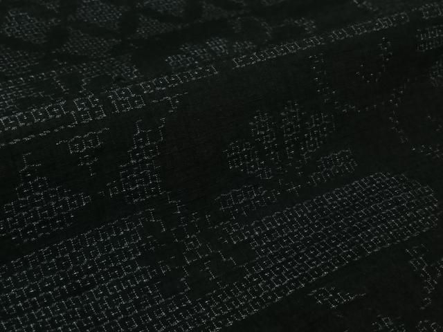 平和屋着物▽結城紬　単衣　80亀甲　横段花文　正絹　逸品　AABL0266jh