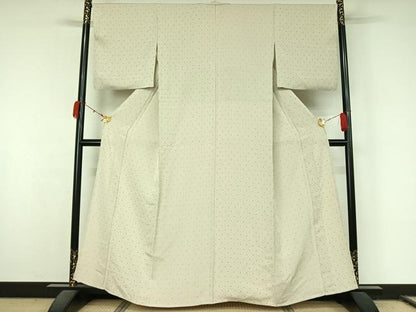 平和屋着物▽お召　単衣　水玉文　正絹　逸品　AABL0290jh