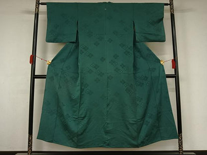 平和屋着物▽上質な色無地　単衣　花菱地紋　天鵞絨色　正絹　逸品　AABL0291jh