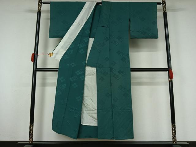 平和屋着物▽上質な色無地　単衣　花菱地紋　天鵞絨色　正絹　逸品　AABL0291jh