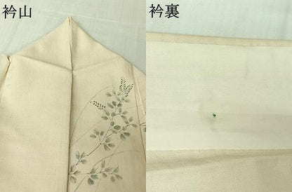 平和屋着物▽染織の名門　しょうざん  生紬　訪問着　単衣　秋草花文　大丸扱い　たとう紙付き　正絹　逸品　AABL0298jh