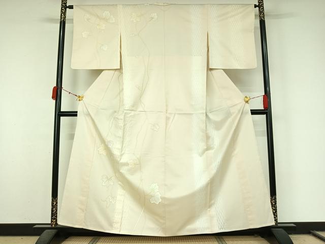 平和屋着物▽十日町 名門青柳謹製　訪問着　単衣　蔦草文　やまと金ラベル　正絹　逸品　AABL0299jh