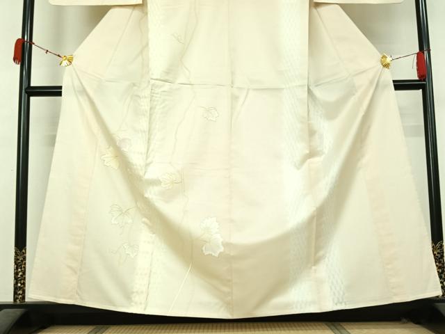 平和屋着物▽十日町 名門青柳謹製　訪問着　単衣　蔦草文　やまと金ラベル　正絹　逸品　AABL0299jh