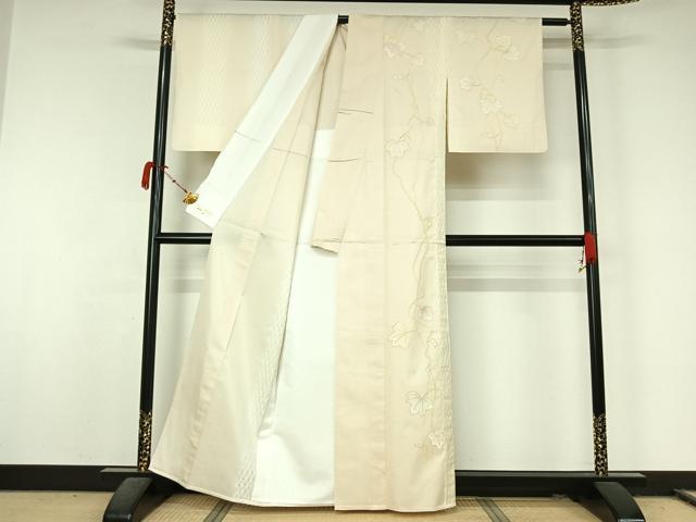 平和屋着物▽十日町 名門青柳謹製　訪問着　単衣　蔦草文　やまと金ラベル　正絹　逸品　AABL0299jh