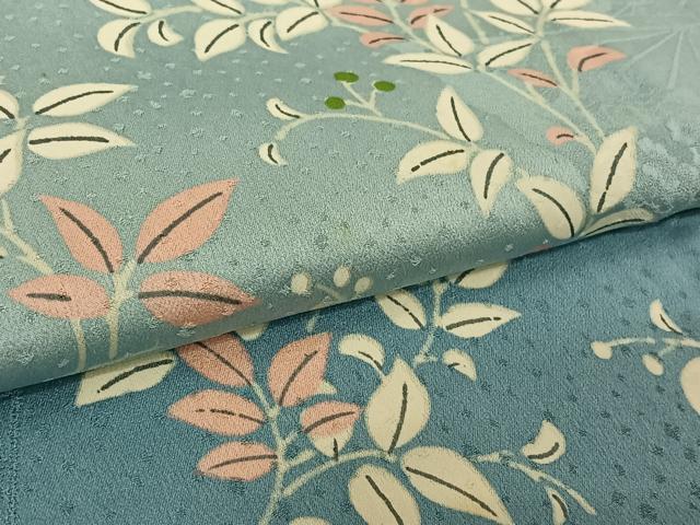 平和屋着物▽訪問着　単衣　南天文　正絹　逸品　AABL0312jh