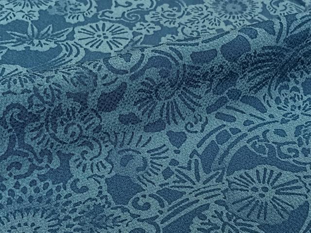 平和屋着物▽上質な小紋　単衣　流水花文　正絹　逸品　AABL0315jh