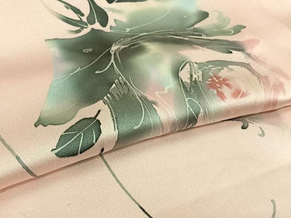 平和屋着物▽上質な小紋　単衣　花蝶文　正絹　逸品　AABL0318jh