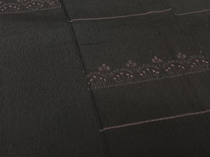 平和屋着物▽訪問着　単衣　総刺繍　横段花文　正絹　逸品　AABL0324jh