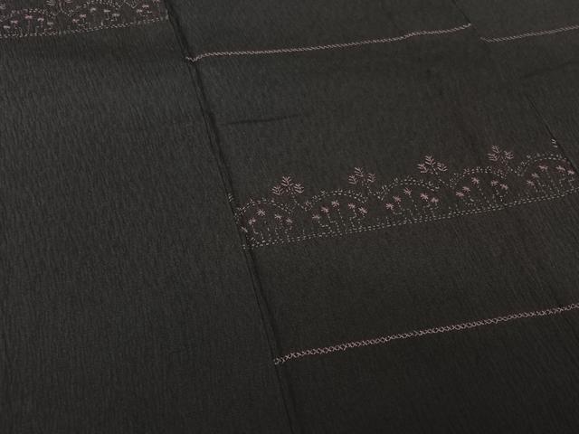 平和屋着物▽訪問着　単衣　総刺繍　横段花文　正絹　逸品　AABL0324jh