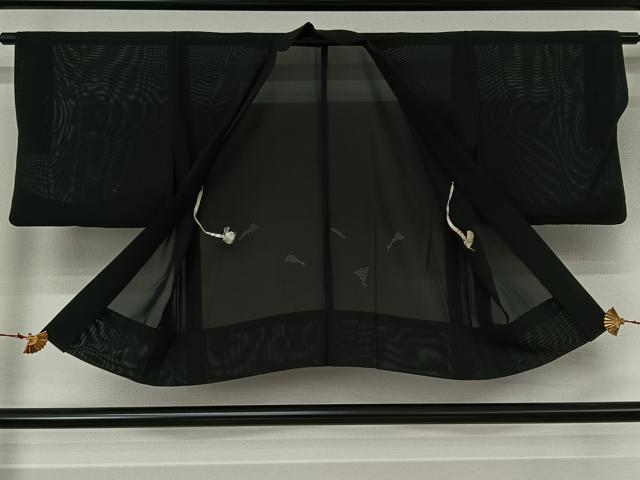 平和屋着物▽羽織　スリーシーズン　春夏秋　塵除け　黒地　正絹　逸品　AABL0325jh