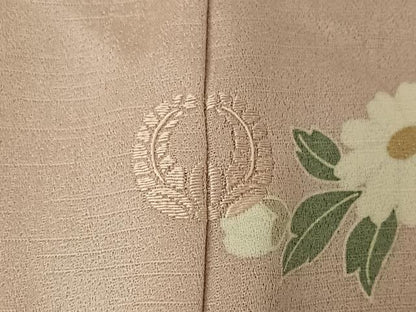 平和屋着物▽訪問着　単衣　草花文　暈し染め　金銀彩　正絹　逸品　AABL0326jh