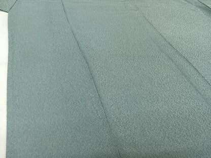 平和屋着物▽男性　江戸小紋　単衣　万筋　白色×御召茶色　洗える着物　AABL0334jh