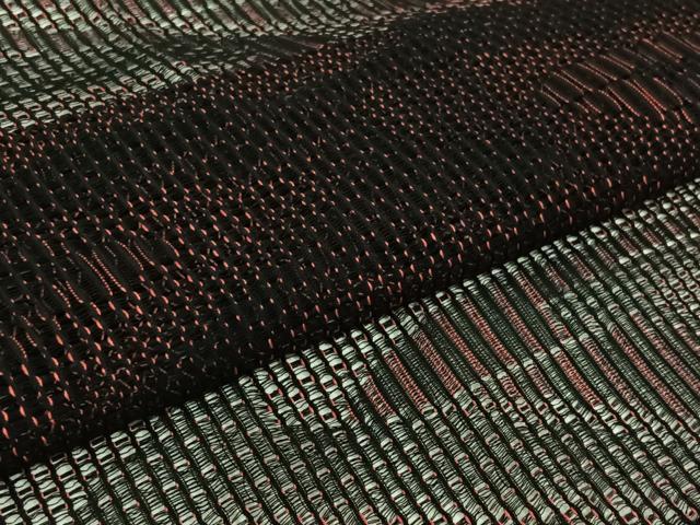 平和屋着物▽道行コート　スリーシーズン　春夏秋　塵除け　霞文　黒地　正絹　逸品　AABL0338jh
