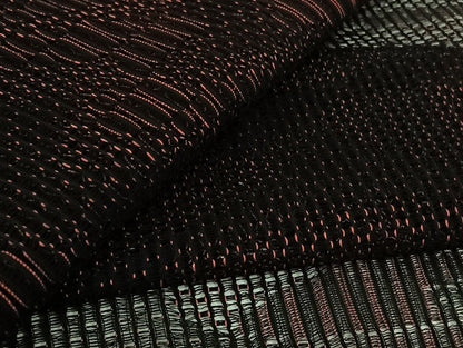 平和屋着物▽道行コート　スリーシーズン　春夏秋　塵除け　霞文　黒地　正絹　逸品　AABL0338jh