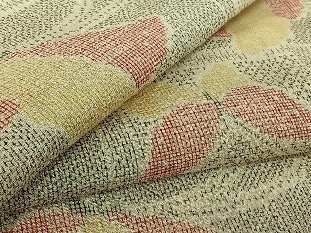 平和屋着物▽本塩沢　単衣　舞蝶文　正絹　逸品　AABL0340jh