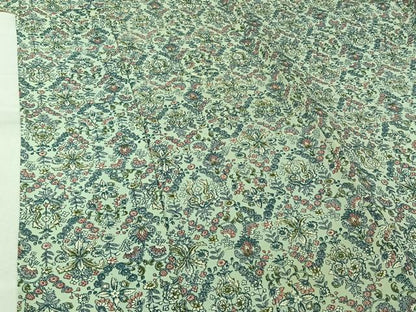平和屋着物▽上質な小紋　単衣　草花文　正絹　逸品　AABL0341jh