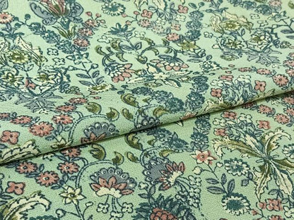 平和屋着物▽上質な小紋　単衣　草花文　正絹　逸品　AABL0341jh