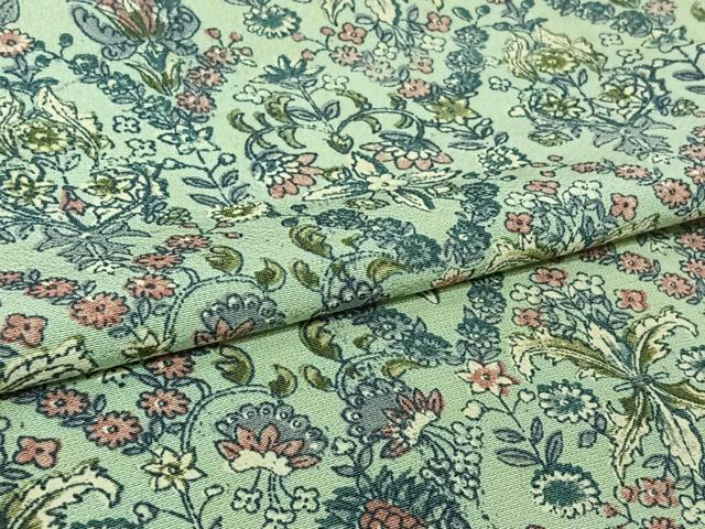 平和屋着物▽上質な小紋　単衣　草花文　正絹　逸品　AABL0341jh